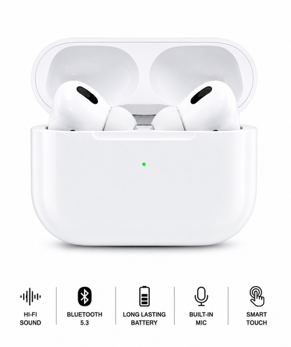 Latest Airpods Pro 2nd Generation – Premium Titanium Wireless Earbuds | High Quality Sound, Deep Bass, Noise Cancellation, Bluetooth 5.0, Volume Control