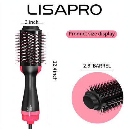 3-in-1 Hot Air Brush Hair Dryer & Styler – Volumizer, Straightener & Curler for Women