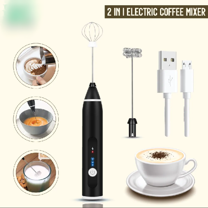2-in-1 Electric Coffee Mixer & Milk Frother