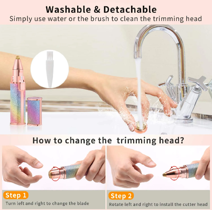 2-in-1 Rechargeable Facial Hair Remover & Trimmer