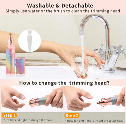 2-in-1 Rechargeable Facial Hair Remover & Trimmer