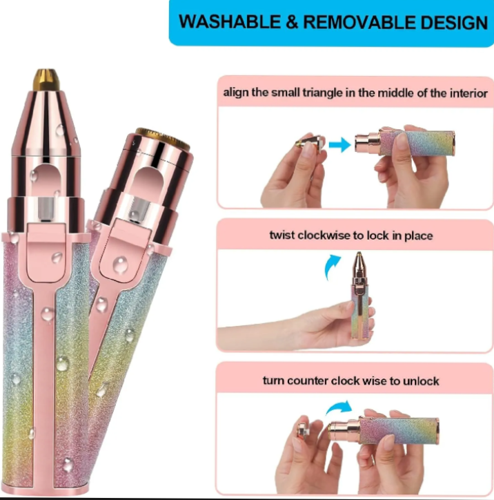 2-in-1 Rechargeable Facial Hair Remover & Trimmer